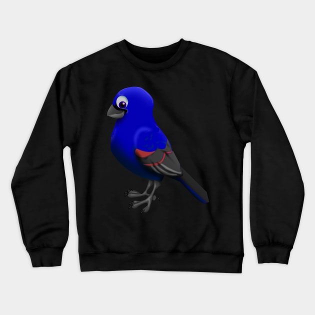 Blue Grosbeak Crewneck Sweatshirt by Wickedcartoons